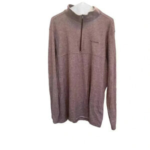COLUMBIA Red Quarter Zip Long Sleeve Shirt - size XL